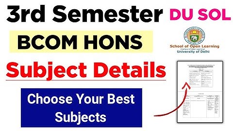 SOL BCOM HONS Third Semester Course Structure NEP | sol Bcom hons 3rd semester subject Details 2023