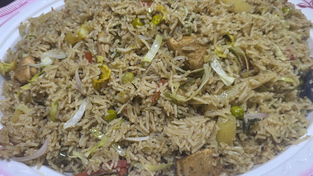 Vegetables CHicken White pulao Vegetables CHicken Jangli Pulao