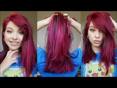 How I Dye My Hair Magenta Burgundy Red Youtube