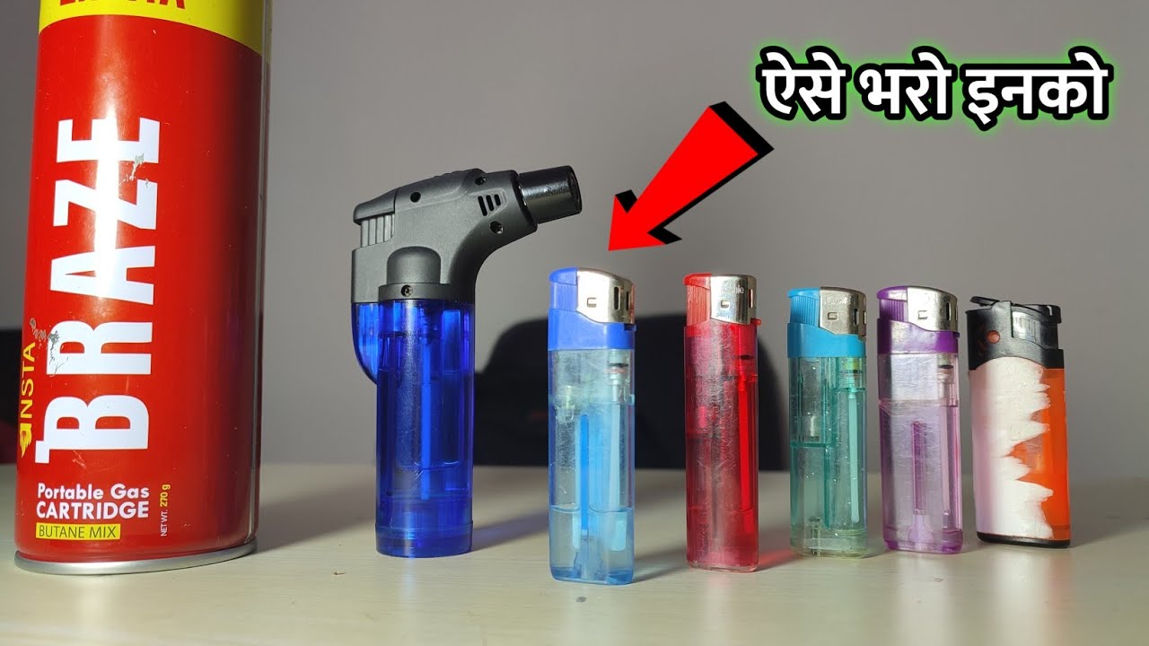 How to refill lighter lighter में गैस कैसे भरे lighter ko kaise refill kre YouTube