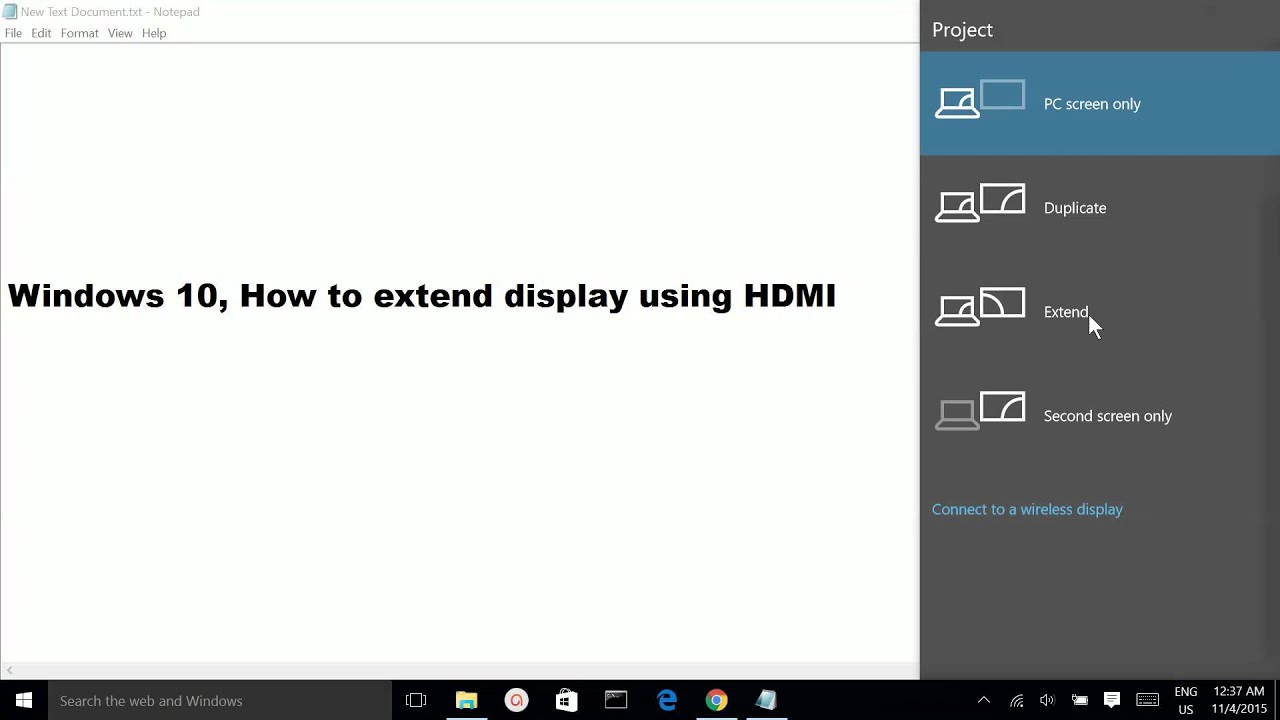 Windows 10, How to display using HDMI YouTube