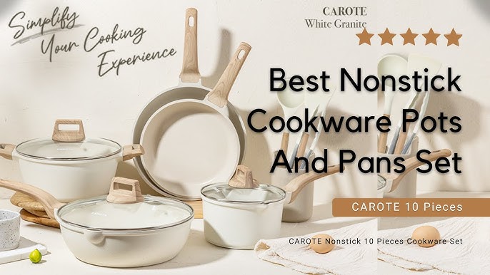 Carote Nonstick Cookware Sets, 17 Pcs Granite Non Stick Pots and