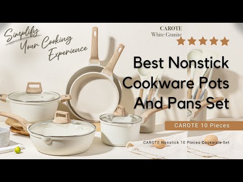 Sensarte Nonstick Pots and Pans Set with Detachable Handle, 8pcs