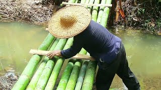 Genius Grandpa Amu built a bridge in one day#woodworking #carpentry #craftsman