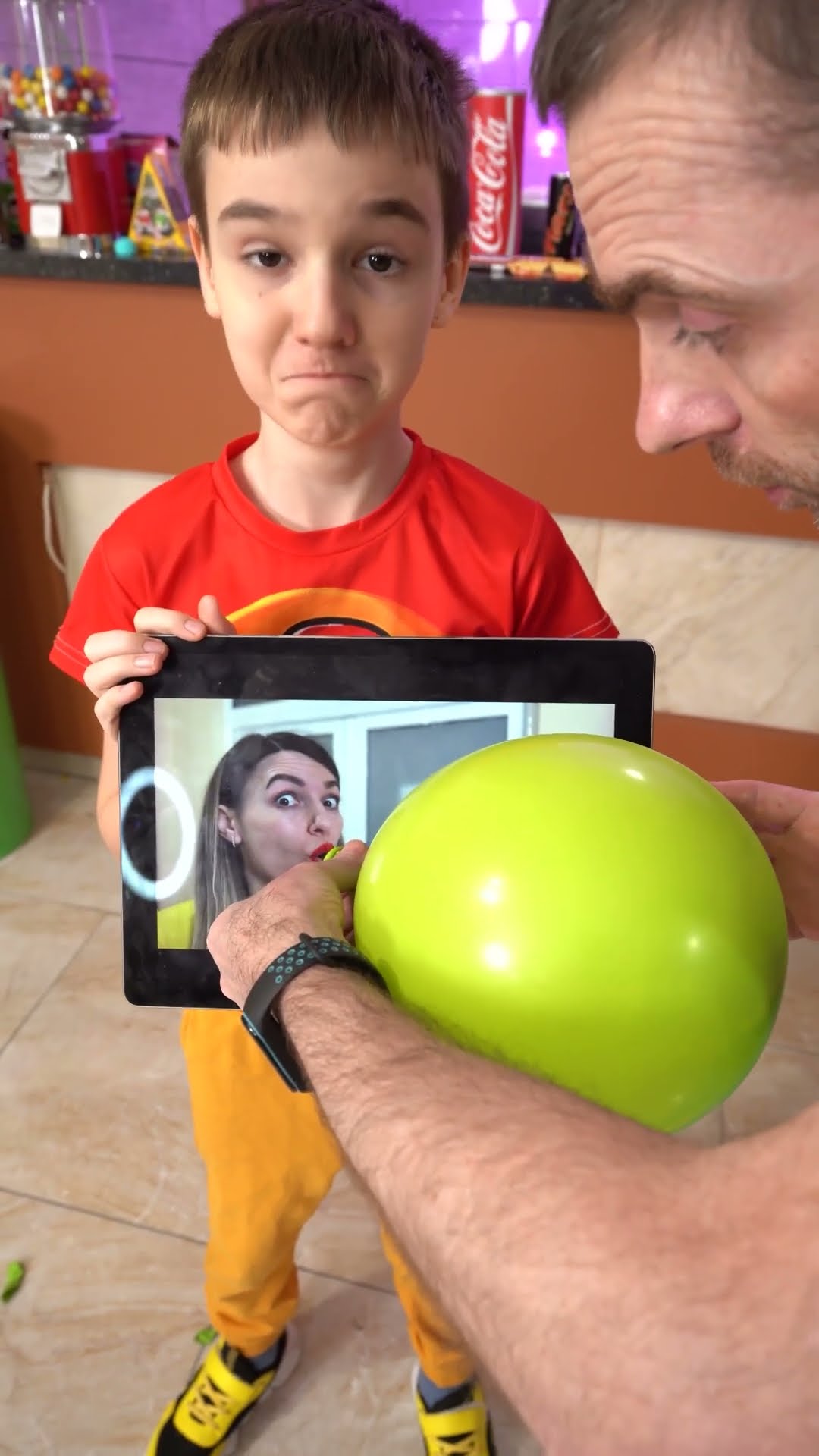 Inflate a balloon with a phone call  #funny #shorts