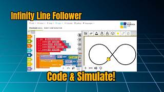 🔥 Line Follower on an Infinity (Figure-8) Track: Open Roberta Lab Simulation