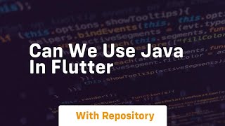 can we use java in flutter