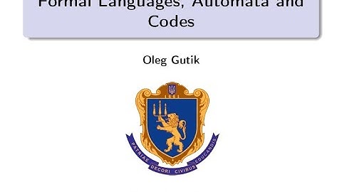 Formal Languages, Automata and Codes. Lecture 1