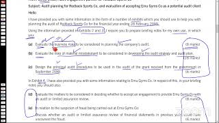AAA (P7) - Exam Question - Redback Sports Co. - Business Risk & ROMM