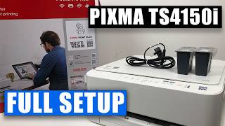 Canon Pixma TS4150i Printer Setup: (Connect to WiFi, Load Paper, Scan, Install Ink)