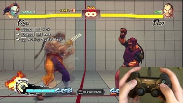 Super Street Fighter 4 Vega Trials 1-24 PS3 Controller D-Pad Tutorial