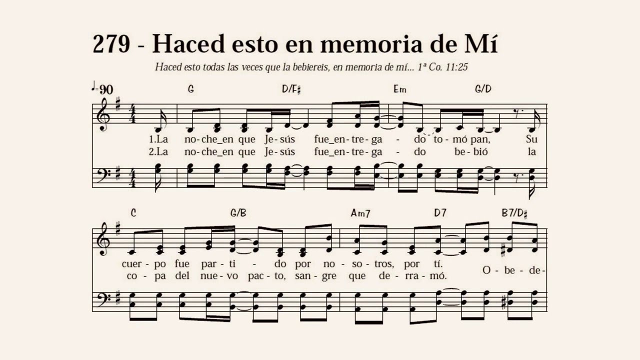 279 – Haced esto en memoria de Mí Acordes - Chordify