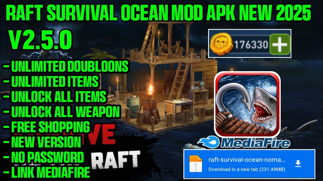 Download Raft Survival Ocean Nomad Mod Apk V2.5.0 Terbaru 2025 - Free Shopping & No Password