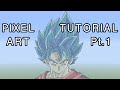 Minecraft Pixel Art Tutorial - Super Saiyan God SS Goku (DBZ) Part 1