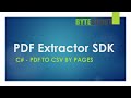 PDF Extractor SDK - C# - PDF To CSV By Pages
