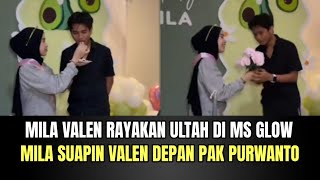 Mila Valen Rayakan Ulang Tahun Di Ms Glow, Mila Suapin Valen Kue Depan Pak Purwanto