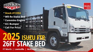 Player Profile 2025 Isuzu FTR 26ft Stake Bed (Removable Stakes) ICC Bumper - WilRo Body - Stock #13394