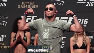UFC 216  Tony Ferguson vs  Kevin Lee Staredown - MMA Fights WWE