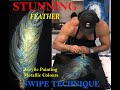 #828 STUNNING Acrylic SWIPE Feather Painting Tutorial | Ben's Art Studio - Fluid Acrylic Pour