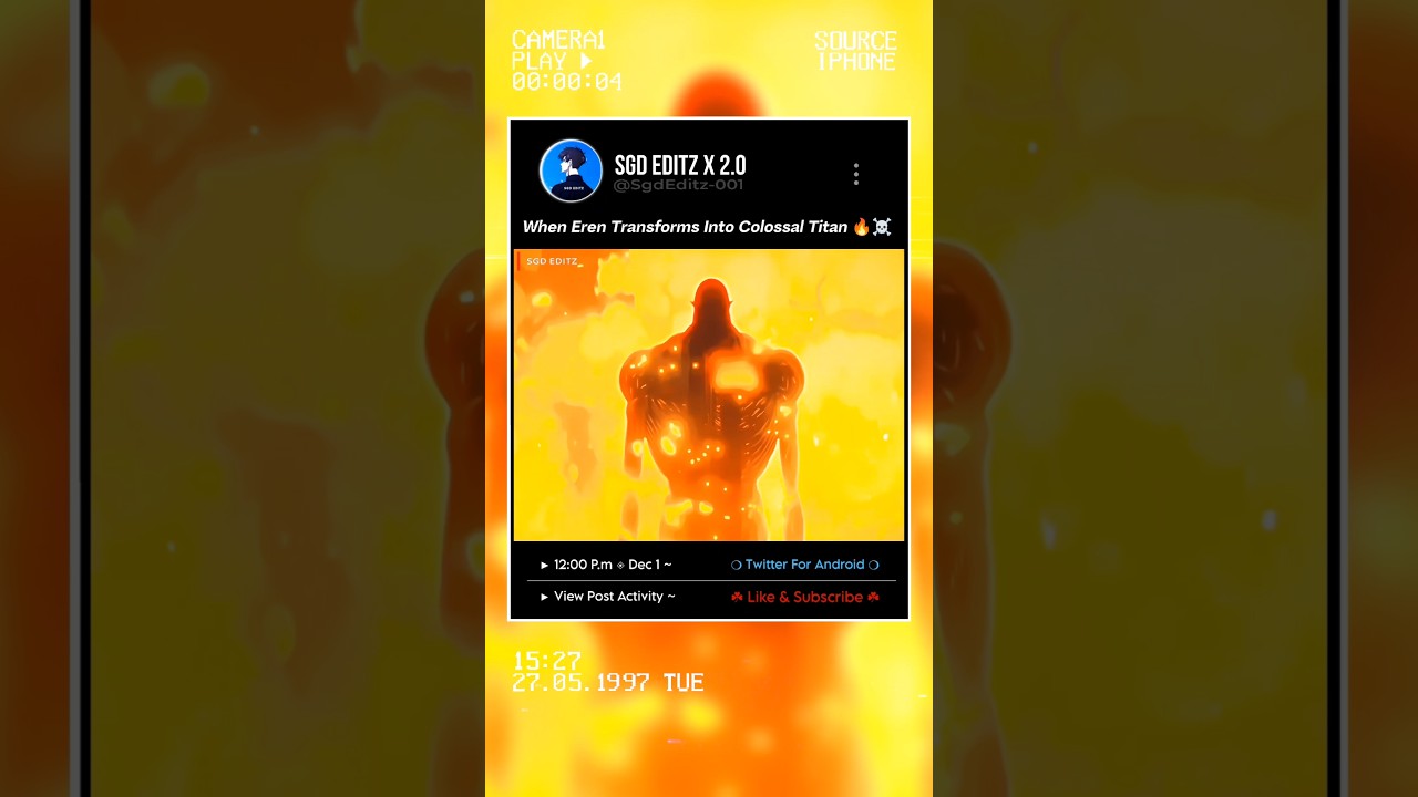 「 When Eren Transforms Into Colossal Titan 🔥☠️ 」 - 