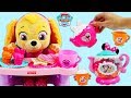 Paw Patrol Baby Skye Has a Tea Party with Minnie Mouse Terrific Tea Pot Playset!