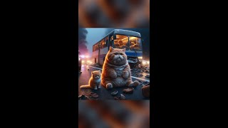 Cats Bus 🐾🚌 Accident Ai story #cat #catvideos  #shorts