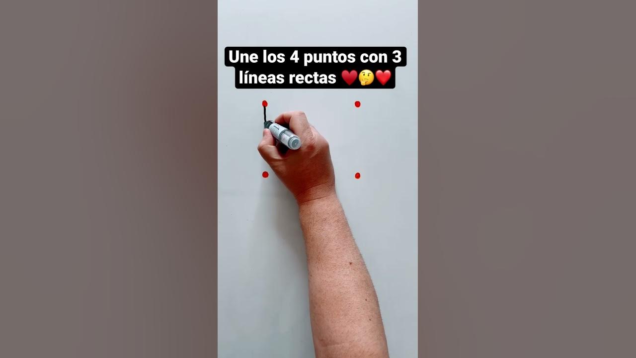 Une los 4 puntos con 3 líneas rectas 🤔