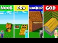 Minecraft Battle: NOOB vs PRO vs HACKER vs GOD: SECRET UNDERGROUND HOUSE BUILD CHALLENGE / Animation