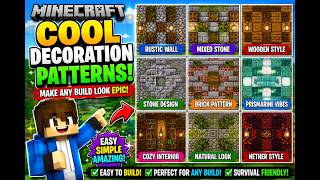🔥 COOL Minecraft Decoration Patterns That Make Any Build AMAZING! 🤯🏡