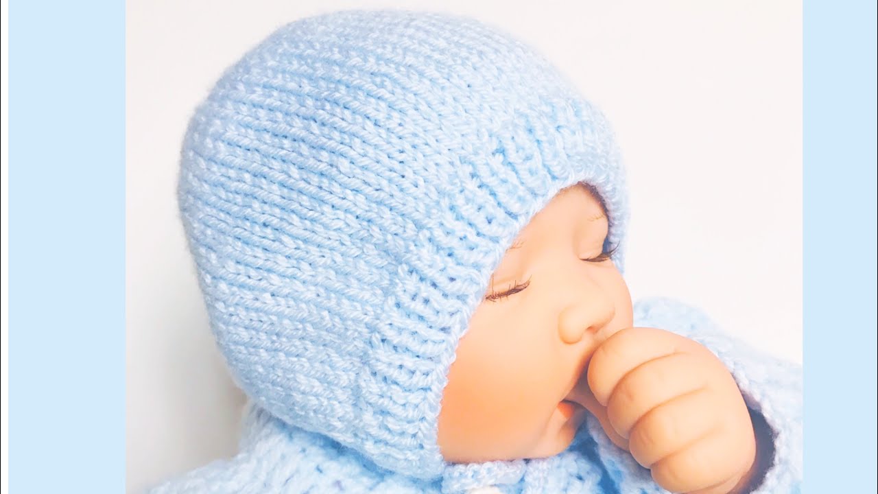 gorrito para bebe recién nacido 0-3M con dos agujas facil para principiantes -
