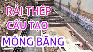 CÁCH RẢI THÉP MÓNG BĂNG VÀ CẤU TẠO MÓNG BĂNG( Xây nhà trọn gói)