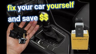 How to replace  a broken volkswagen  tiguan electronic handbreak button, and save