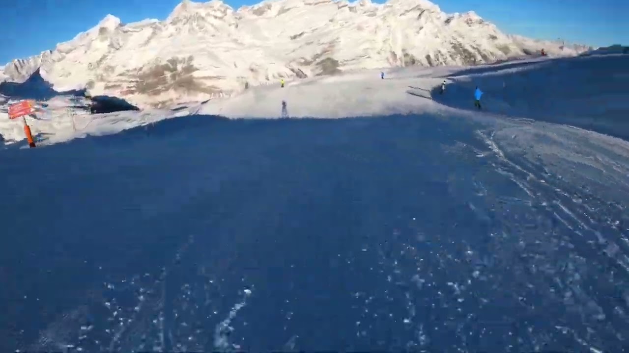 Blue piste 36 top of riffelberg chair lift Zermatt