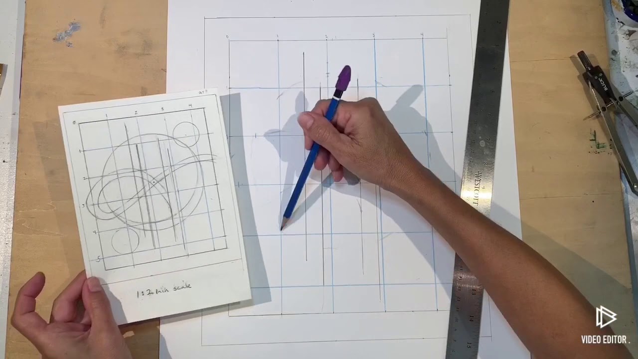 How to transfer a drawing to a larger format using the grid method ...