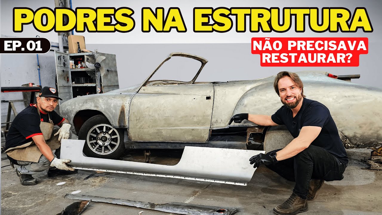 KARMANN GHIA 1968 Vermelho 🚗 Começo da Restauração! MUITO PODRE e FERRUGEM Encontrados 😱 Ep.01
