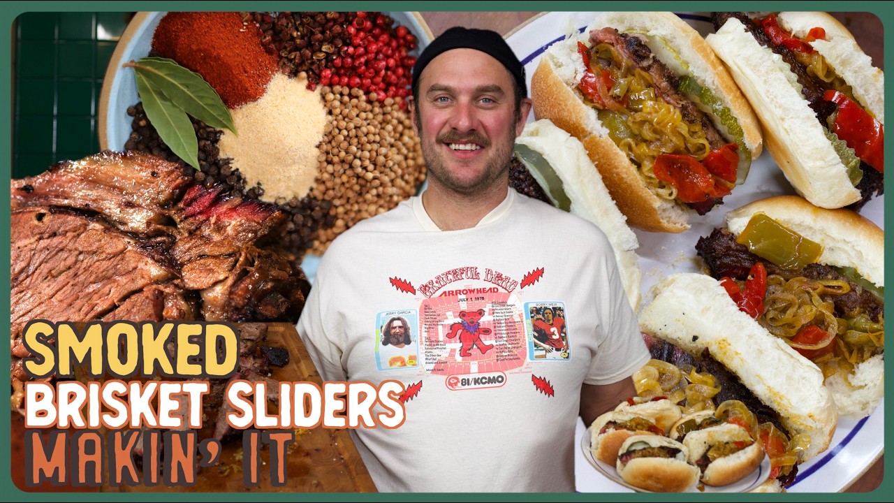 Smoked BEEF BRISKET Sandwich! Perfect with Peppers, Pickles and Onions | Makin' It! | Brad Leone