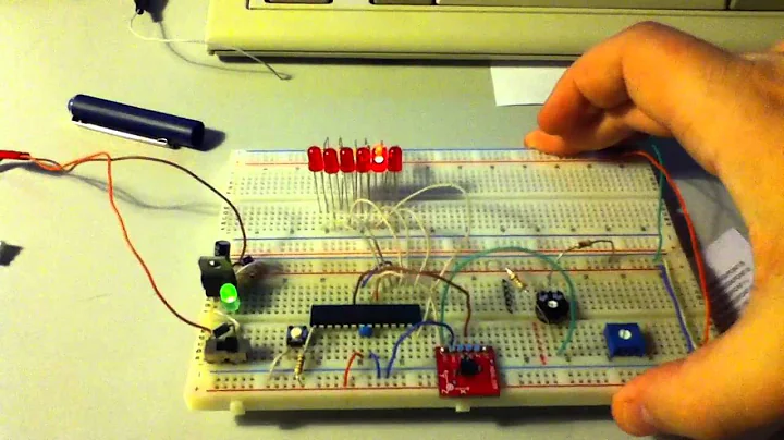 AVR analog to digital test with accelerometer