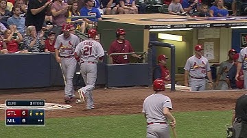 STL@MIL: Taveras ties game with an RBI groundout