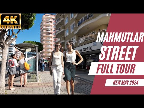 Alanya Mahmutlar Tour ! Mahmutlar Street Full Tour ! Mahmutlar Barbaros Street ! Mahmutlar 4K 60F