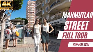 Alanya Mahmutlar Tour ! Mahmutlar Street Full Tour ! Mahmutlar Barbaros Street ! Mahmutlar 4K 60F