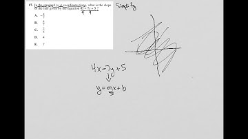 In the standard (x,y) coordinate plane, what is the slope of the line given by the equation...