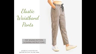 DIY - ELASTIC WAISTBAND PANTS TUTORIAL - NITASEWING - PATTERN 