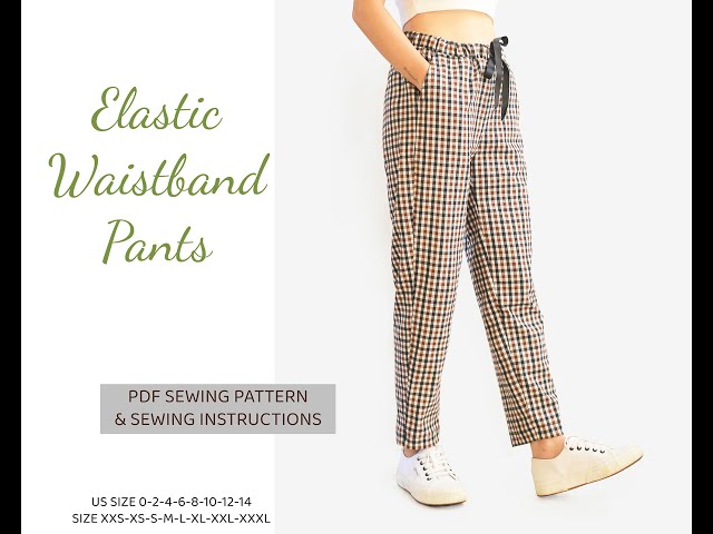 DIY - ELASTIC WAISTBAND PANTS TUTORIAL - NITASEWING - PATTERN