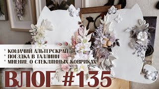 ВЛОГ#135: скраплю панно в виде кота, съездила в Таллинн, сравнение стеклянных ковриков