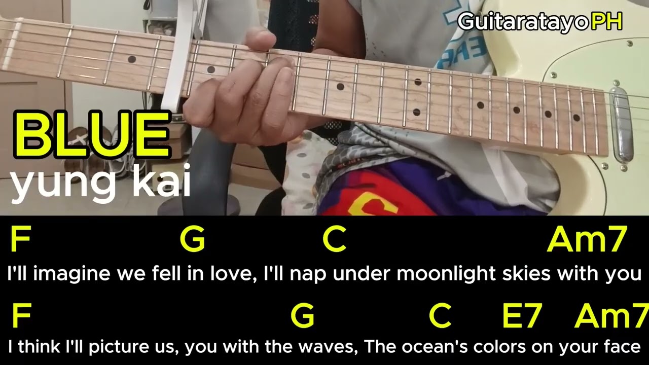 Blue - Yung Kai Guitar Tutorial (Basic chords & Basic strumming)