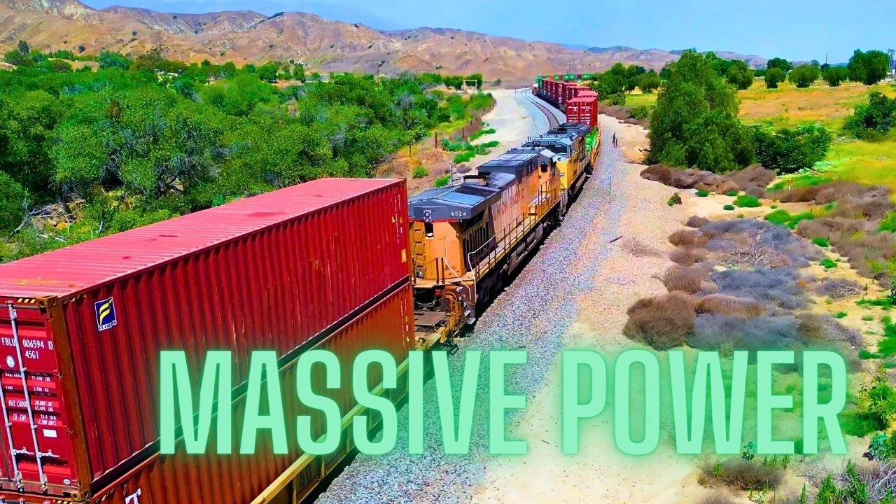 4K HUGE TRAINS CLIMBING SAN TIMOTEO CANYON, Raw Power & Scanner Audio!