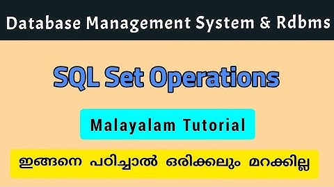 SQL|SQL Set operations|dbms|malayalam|calicut_university|bca/bsc_cs fourth semester