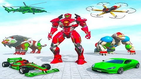 Multi Robot Transforming Games: Lion Helicopter Robot Fights - Android Gameplay