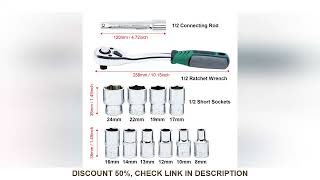 1\/2 Inch Ratchet Socket Wrench Set Combination Motorcycle Car Repair Hand Tools Spanner Sleeves Head