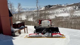 Spring Snowcat Tasks, Utah! PistenBully 400 Water Hauling!